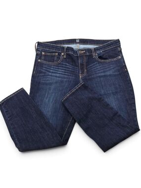 GAP Dark Indigo Legging Skimmer Jeans Size 31 Regular Mid Rise Stretch Denim
